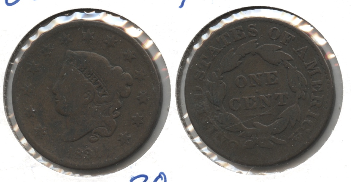 1831 Coronet Large Cent VG-8 #e