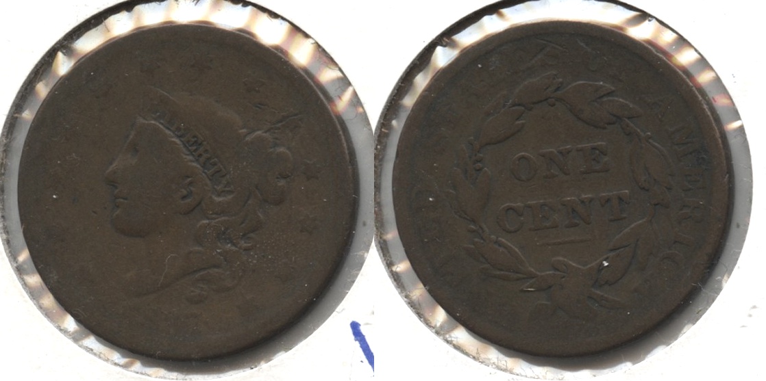 1837 Coronet Large Cent Good-4 #f