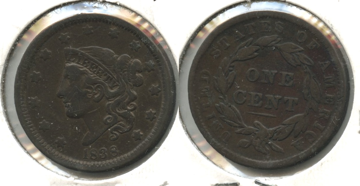 1838 Coronet Large Cent VF-20 #g
