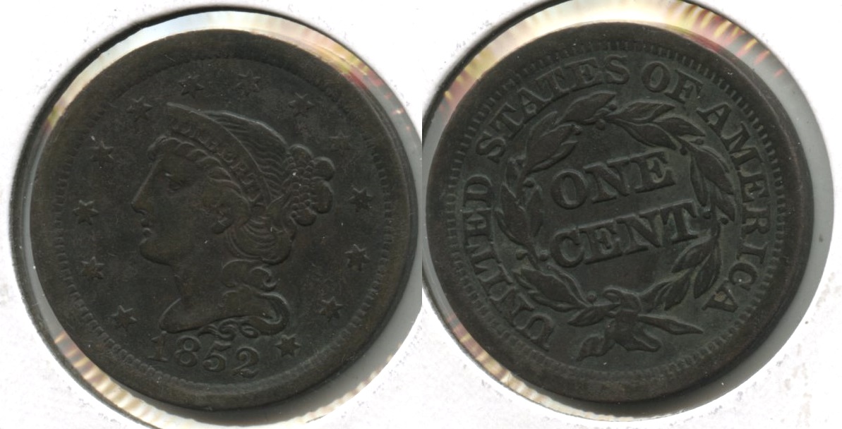 1852 Coronet Large Cent Fine-12 #ab