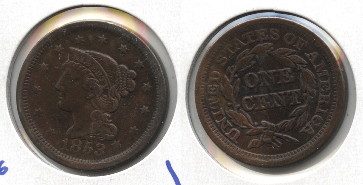 1853 Coronet Large Cent VF-20 #q