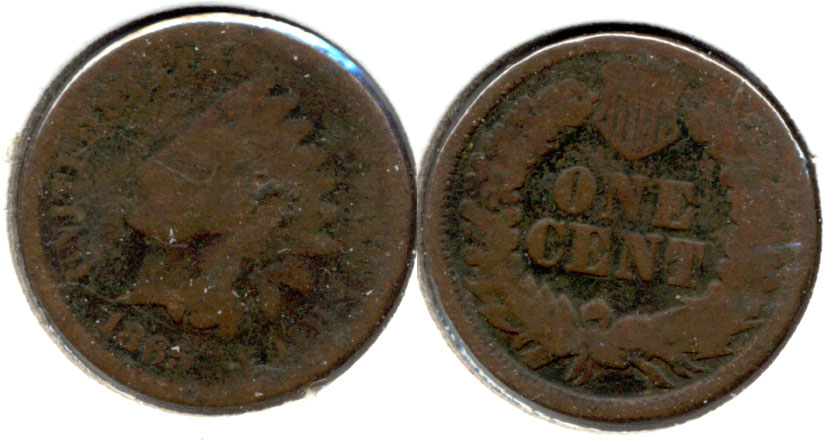 1865 Indian Head Cent AG-3 k Dark