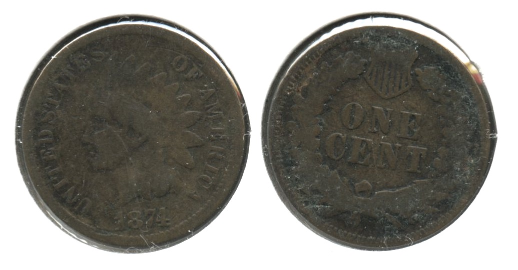 1874 Indian Head Cent AG-3 #ai