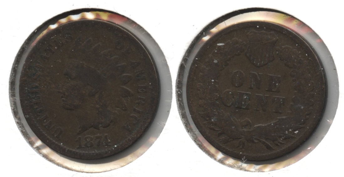 1874 Indian Head Cent Good-4 #af