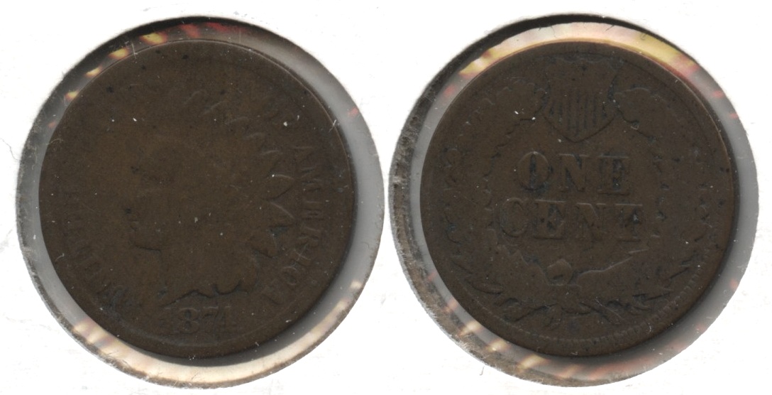 1874 Indian Head Cent Good-4 #ah