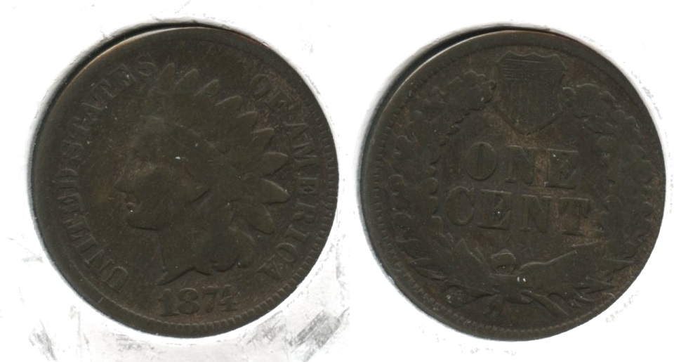 1874 Indian Head Cent Good-4 #bh