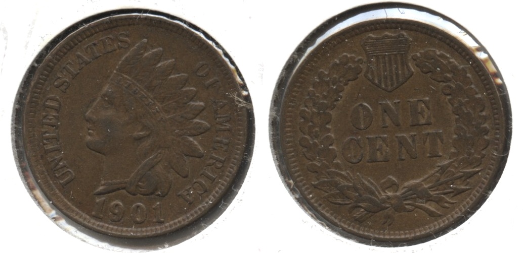 1901 Indian Head Cent AU-50 #h