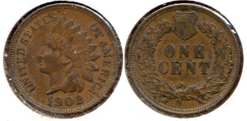 1902 Indian Head Cent AU-50 a