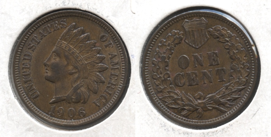 1906 Indian Head Cent AU-50 #ad