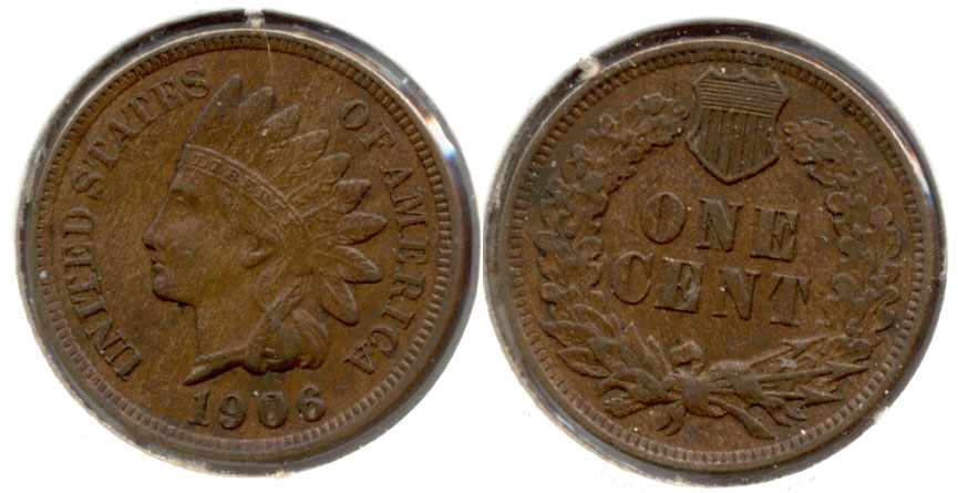 1906 Indian Head Cent AU-50 e