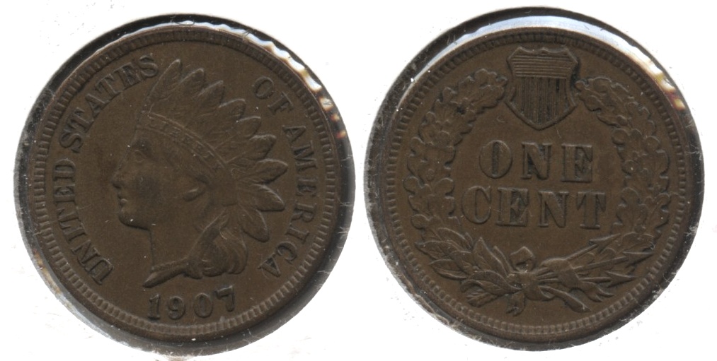 1907 Indian Head Cent AU-50 #w
