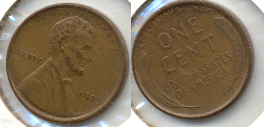 1909 Lincoln Cent AU-50 ah