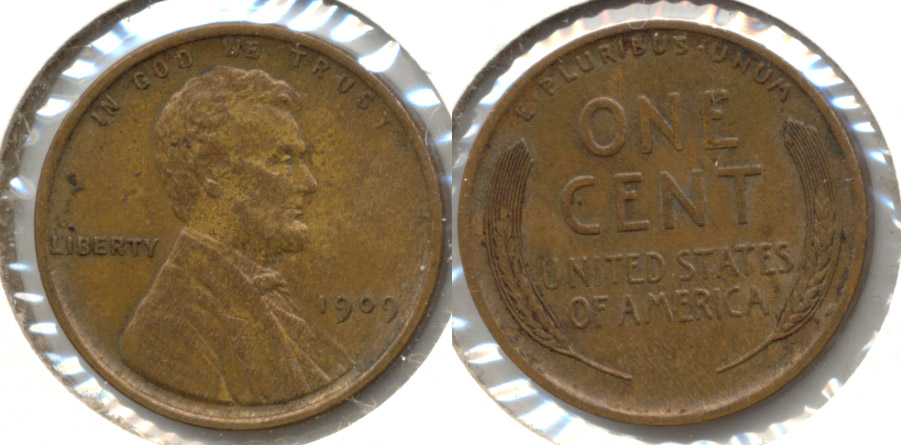 1909 Lincoln Cent AU-50 ao