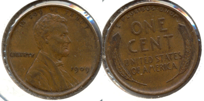 1909 Lincoln Cent AU-50 z