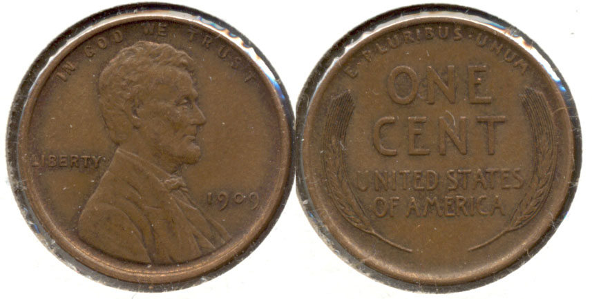 1909 Lincoln Cent AU-55 ac