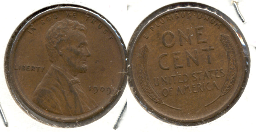 1909 Lincoln Cent AU-55 ag