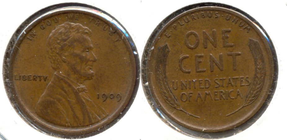 1909 Lincoln Cent AU-55 ak