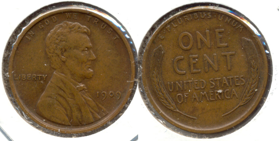 1909 Lincoln Cent AU-55 al