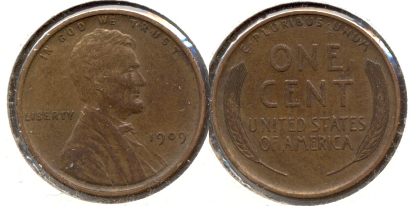 1909 Lincoln Cent AU-55 c