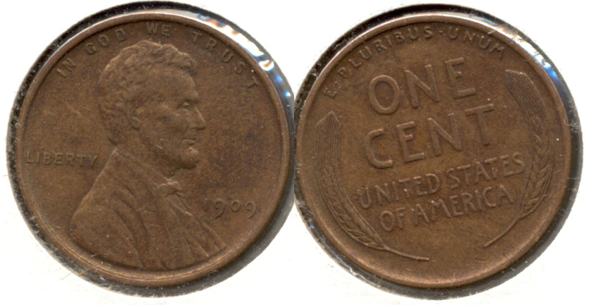 1909 Lincoln Cent AU-55 d