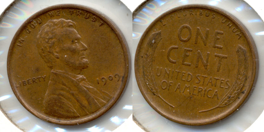 1909 Lincoln Cent AU-55 g