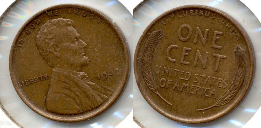 1909 Lincoln Cent AU-55 p