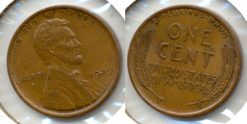 1909 Lincoln Cent AU-55 q