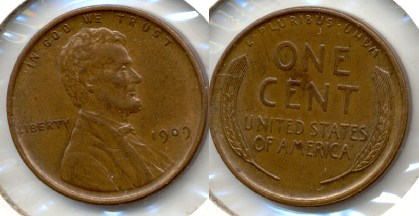 1909 Lincoln Cent AU-55 r