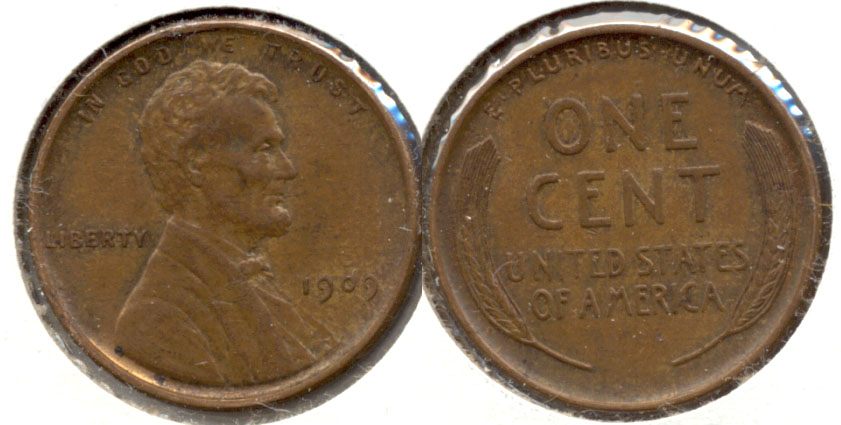 1909 Lincoln Cent AU-55 v