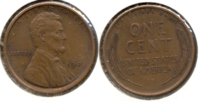 1909 Lincoln Cent AU-55 w