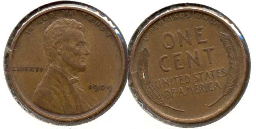 1909 Lincoln Cent AU-55 y