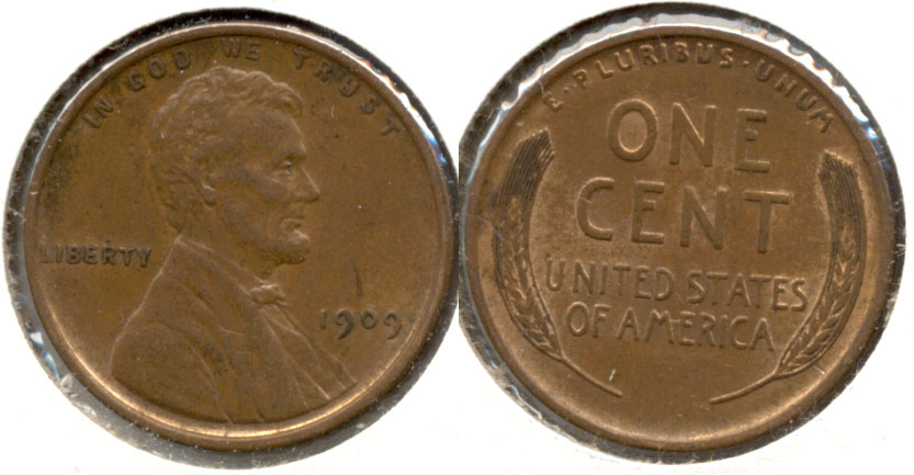 1909 Lincoln Cent AU-55 z