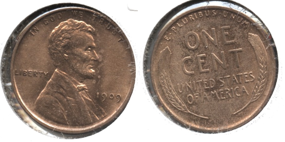 1909 Lincoln Cent MS-63 Red Brown n
