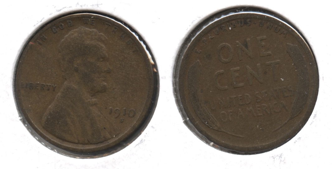 1910-S Lincoln Cent VG-8 #t