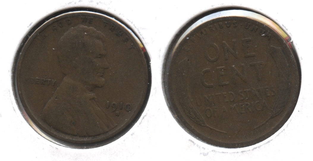 1910-S Lincoln Cent VG-8 #x