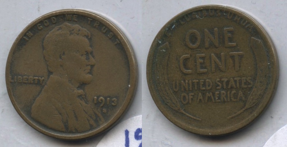 1913-S Lincoln Cent Fine-12 #ad