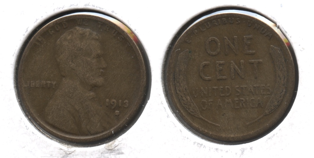 1913-S Lincoln Cent Fine-12 #h
