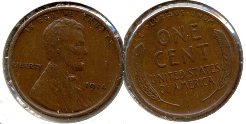 1914 Lincoln Cent AU-50 b