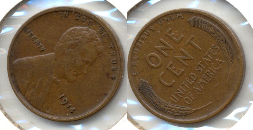 1914 Lincoln Cent AU-50 d