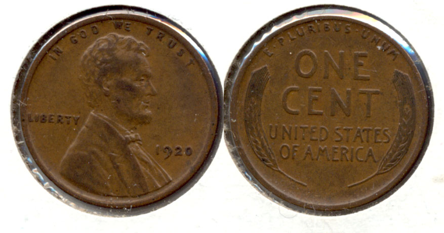 1920 Lincoln Cent AU-50 e