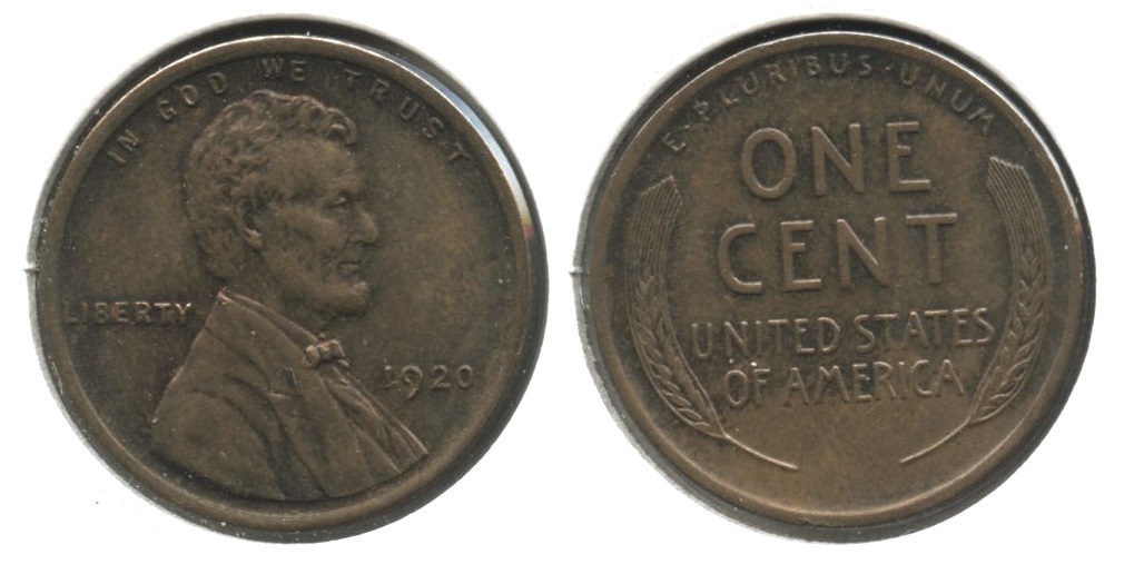 1920 Lincoln Cent AU-50 #q
