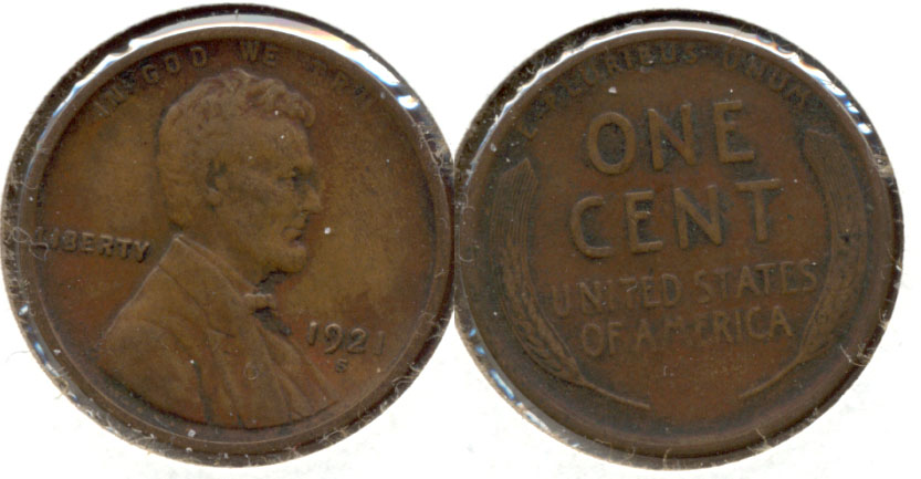 1921-S Lincoln Cent EF-40 j