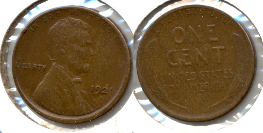 1921-S Lincoln Cent EF-45 b