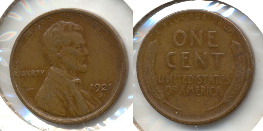 1921-S Lincoln Cent EF-45 c