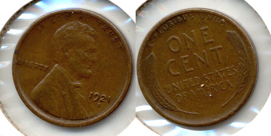1921-S Lincoln Cent EF-45 d