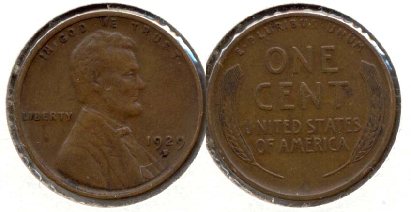 1929-D Lincoln Cent EF-40 f