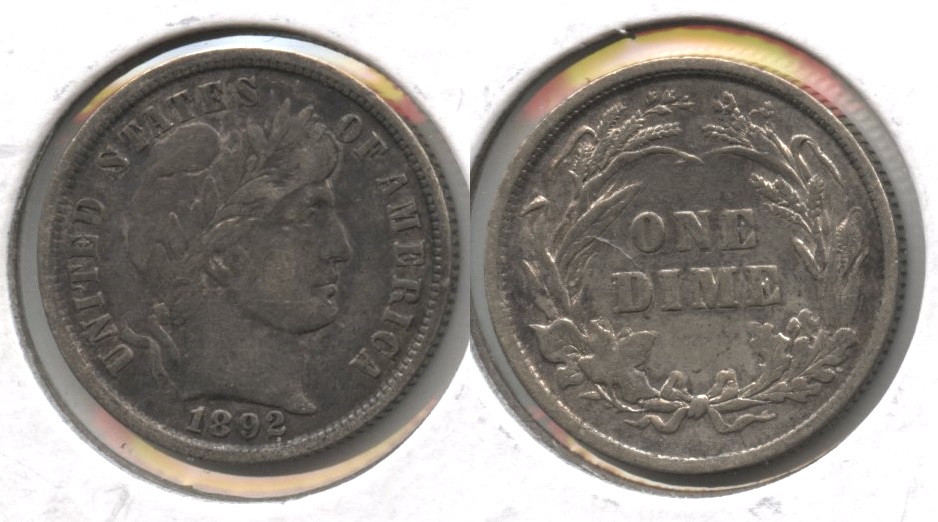 1892 Barber Dime VF-20 #f