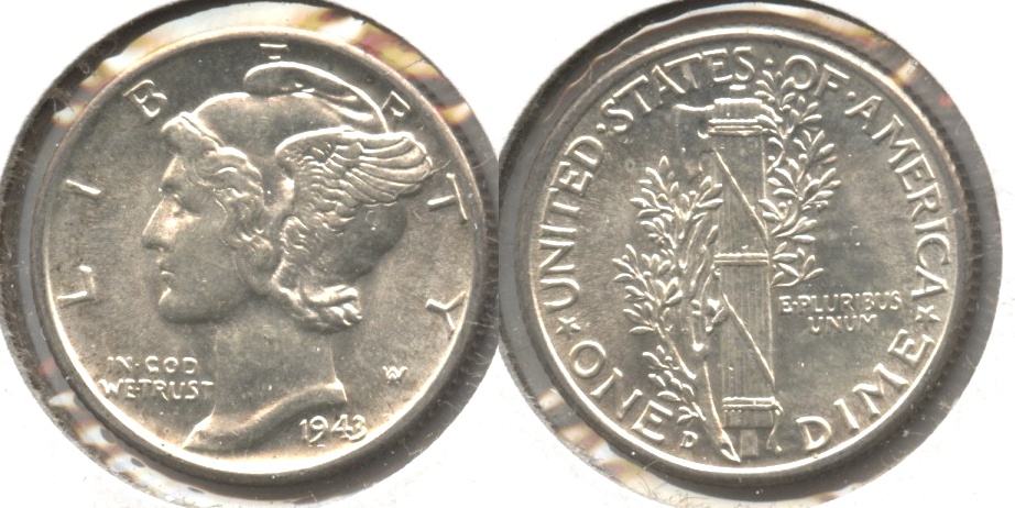 1943-D Mercury Dime MS-60 #ab
