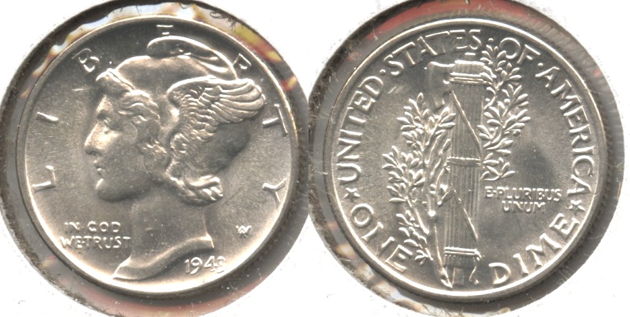 1943 Mercury Dime MS-60 #l