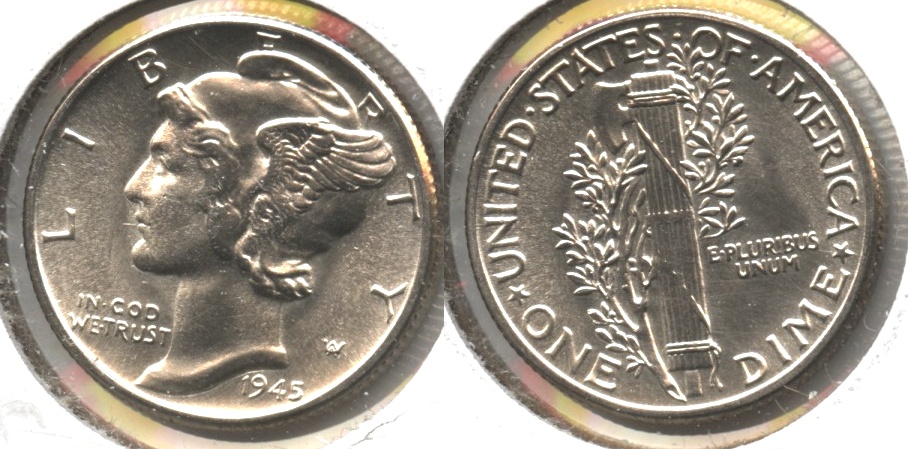 1945 Mercury Dime MS-60 #d